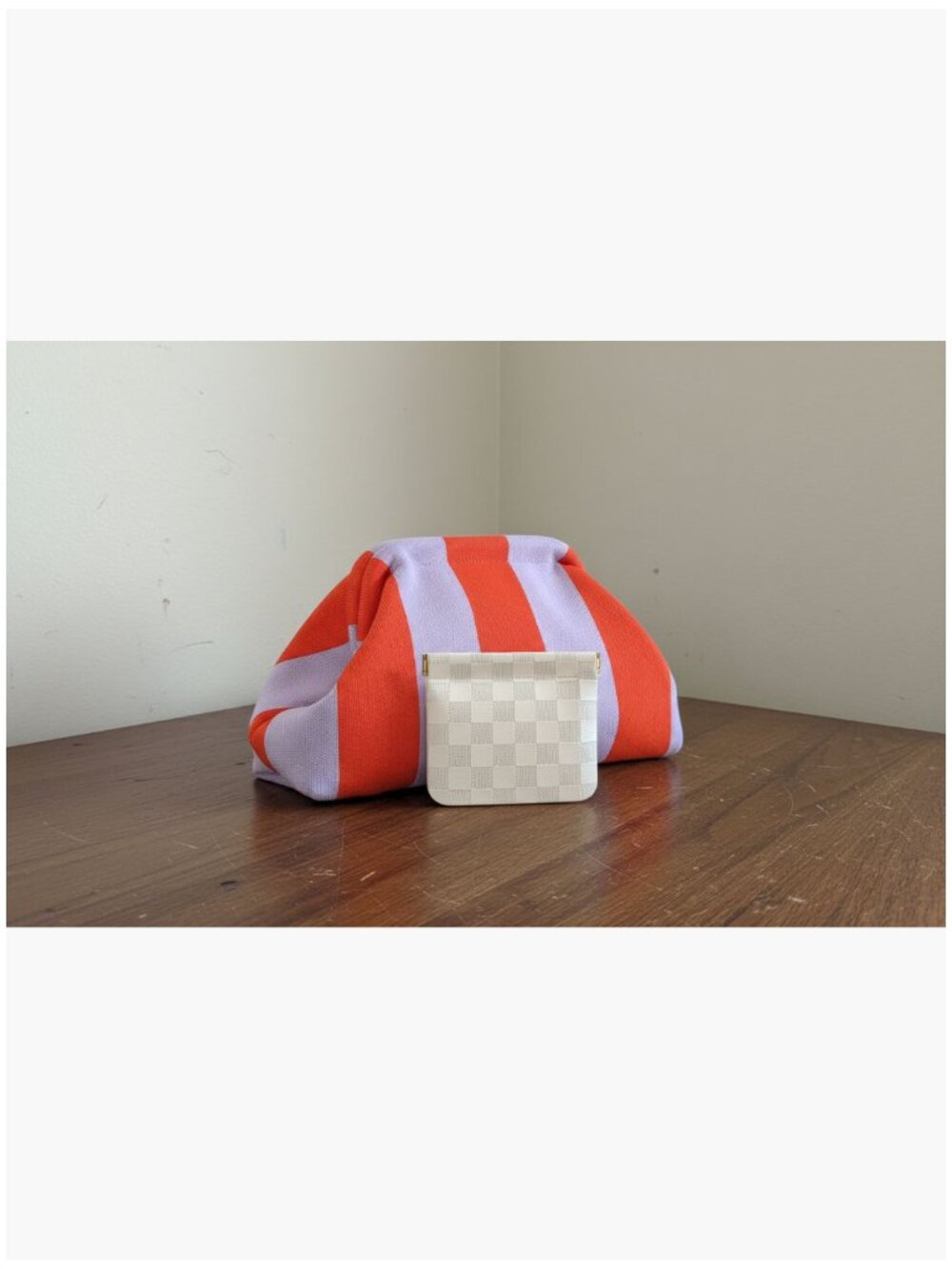 Woven Crochet Clutch Evening Bag with Push Lock Closure